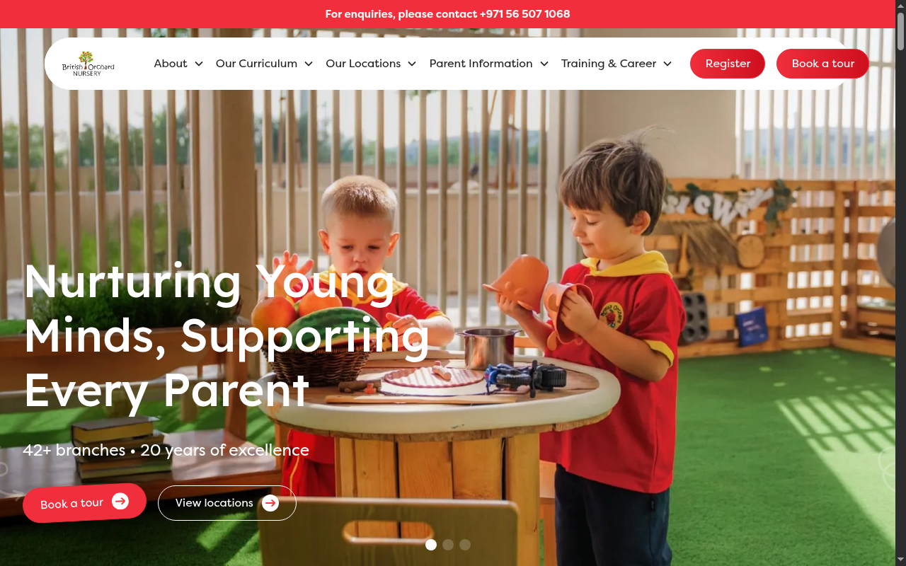 British Orchard Nursery live website screenshot